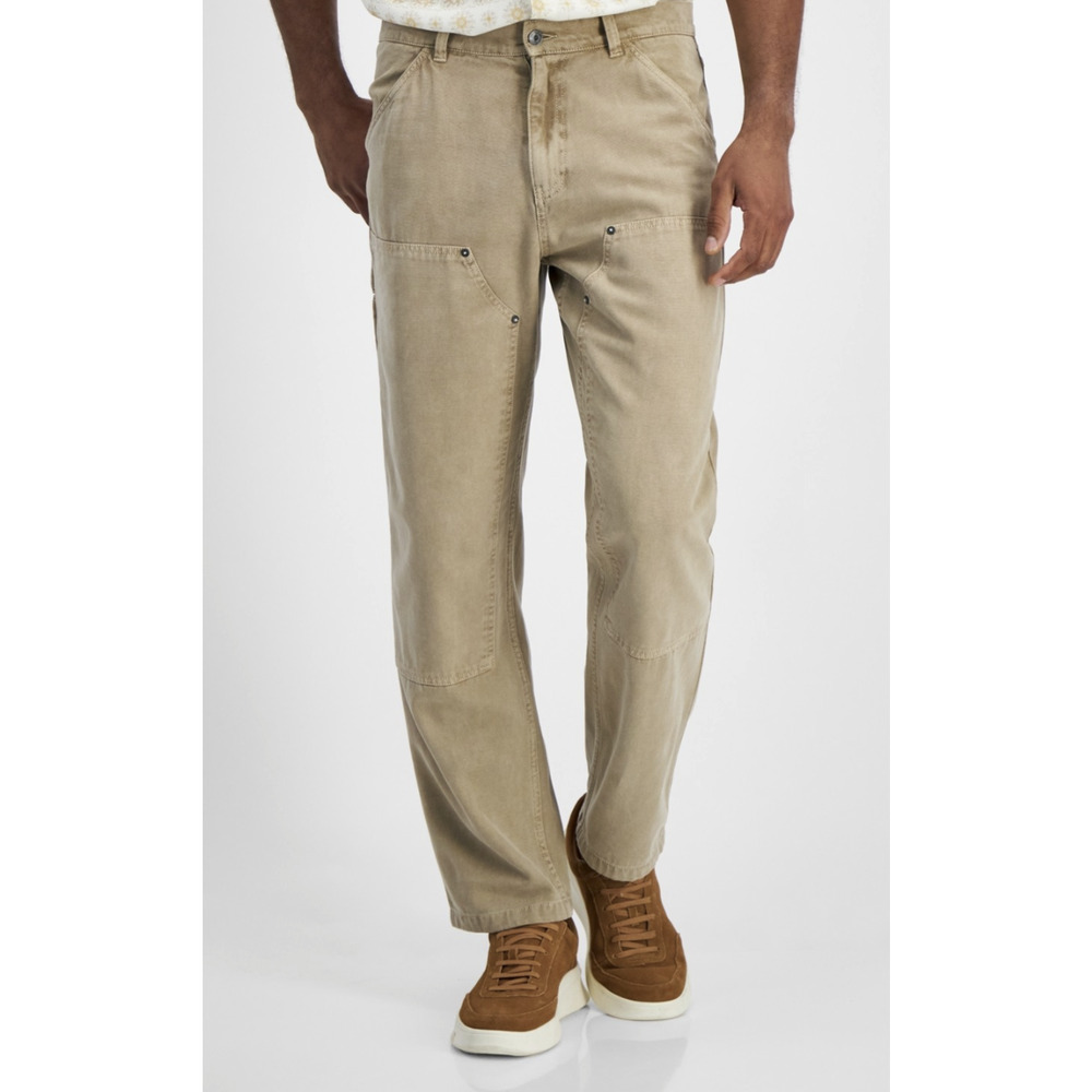 Guess Men Straight Fit Cotton Cargo Pants Impact Grey Size 38X32